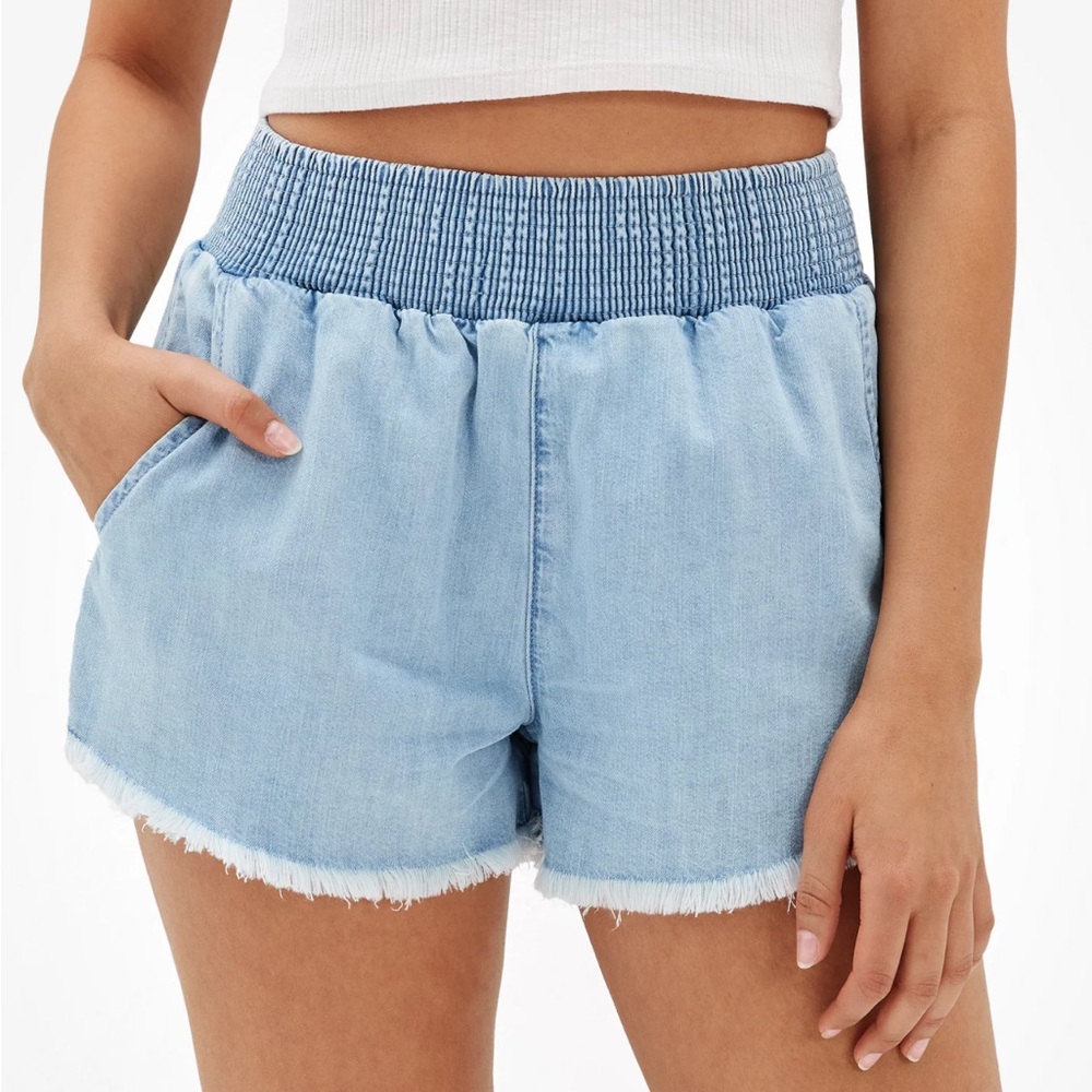 American Eagle AE NWT High Waisted pull on cotton blue shorts XXS / 00